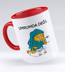 Bk Gift Umrumda Değil Tasarımlı Kırmızı Kupa Bardak - Model 1