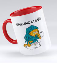 Bk Gift Umrumda Değil Tasarımlı Kırmızı Kupa Bardak - Model 1