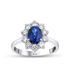 2.40 Karat Laboratuvar Pırlanta Safir Yüzük - HRD Sertifikalı