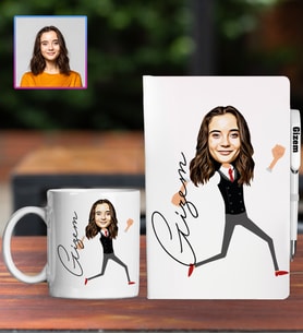Kişiye Özel Karikatür Tasarım Defter Kalem Kupa Hediye Seti 96283