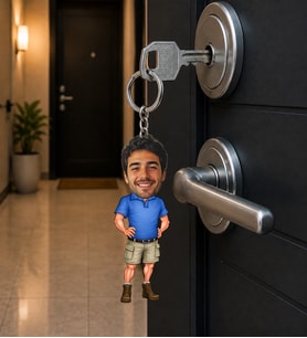 Kişiye Özel Karikatür Anahtarlık – Fotoğraflı Outdoor Erkek Hediyesi Kişiye Özel Erkek Anahtarlık