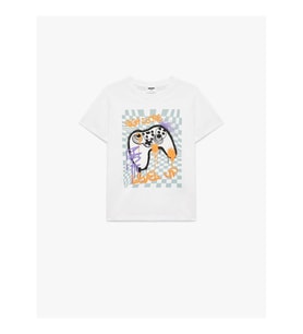 Koton Baskılı Beyaz Erkek Çocuk T-Shirt 6SKB10054TK