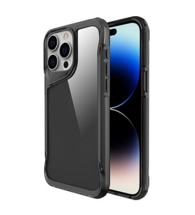 Apple iPhone 15 Pro Max Uyumlu Kılıf Case, Transparent Smooth Hard Protective Cover SİYAH (Siyah)