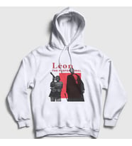 Presmono Unisex Beyaz Team Film Leon Kapüşonlu Sweatshirt 247263tt
