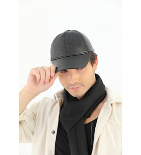 Hakiki Deri Unisex Ayarlanır Şapka (Siyah)