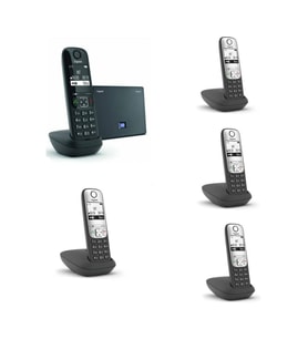 Gigaset Analog & Ip 5 Dahili Dect Telsiz Kablosuz Telefon Santrali AS690IP-A690 (Siyah)