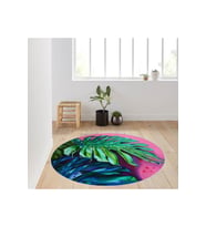 Eliana Home Baskılı, Yıkanabilir Kaymaz Taban Yuvarlak Halı LNA7021 120x120 cm (Yeşil)