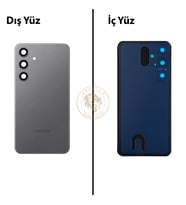 Samsung S24 Plus Gri Arka Pil Kapağı Batarya Kapağı Lazer Kesim Back Cover