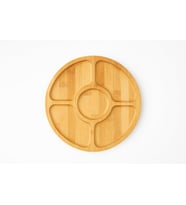 Bambu 5 Bölmeli Kahvaltı ve Çerez Sunum Tabağı, 28 cm Kahvaltı ve Çerez Tabağı 5 Bölmeli Doğal Bambu, Bambu Sunum Tabağı,Velor Home.