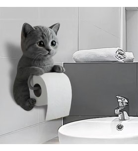 Kedi Tasarımlı Tuvalet Kağıtlığı