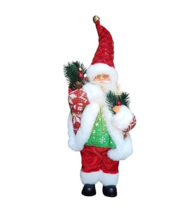 Yılbaşı Partisi Çiçekli Noel Baba 30 cm Dekor Süs 1 Adet.