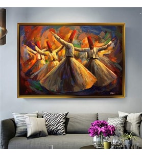 Altın Çerçeveli dekoratif tablo a591 (Gold)