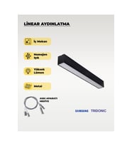 120 cm Siyah Metal Kasa Lineer Aydınlatma 3200K (Sarı Işık)