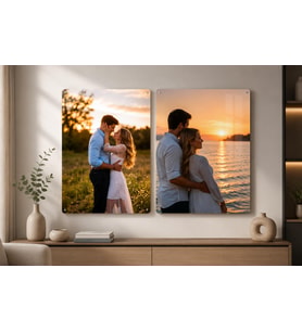 Premium Kişiye Özel 2 Adet Metal Poster Tablo Full Hd Kalite Baskı 30x40 Cm