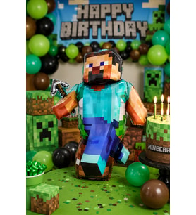 Minecraft Steve Folyo Balon 90x75 Cm Doğum Günü Parti Dekorasyon Balonu