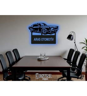 Destina Ahşap Race Car Temalı Kişiselleştirilebilir Led Tablo 45cm*70cm