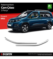 Drs Tuning Peugeot Rifter Krom Cam Çıtası 2 Prç. 2019 Üzeri A+ Kalite