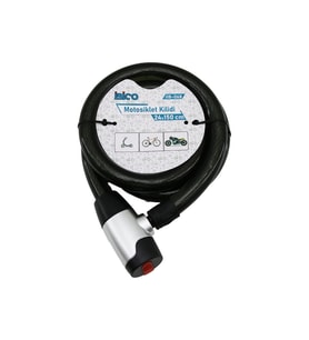 ANAHTARLI AÇ-KAPA KİLİT KAPAKLI MOTOR - BİSİKLET KİLİT ÇELİK TEL SİYAH ŞEFFAF KILIF 24MMX150CM (4915) GO-53-vice/(1395) 02373