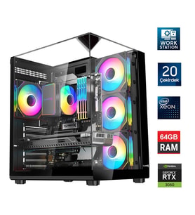 Turbox Xeon E5 2650 v3 Server İşlemcili 20 Çekirdek 64GB DDR4 1TB NVMe RTX3050 Workstation Oem Paket