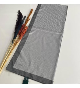 Bonjela Monogram Şal Gri-Koyu Gri JZ0303