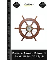 Özel Üretim Dekoratif Denizci Temalı Duvar Saati Hediyelik Duvara Asmalı Dümenli Saat 18 İnc 2142/18