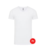 Erkek Modal V Yaka Tshirt 3'lü Paket - Beyaz