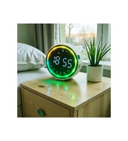 Küçük boy Işıklı Bluetooth Hopörlör Sistemli Dijital Saat ve Alarm Özellikli Şarj Edilebilir