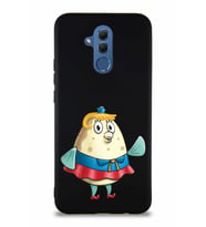 Huawei Mate 20 Lite Soft Premier Kapak Bayan Puff Tasarımlı Silikon Kılıf - Siyah (Şeffaf)