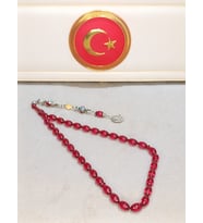 ATEŞ KEHRİBAR TESBİH USTA YAPIMI ARPA KESİM