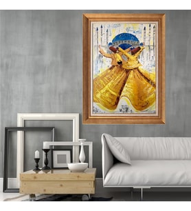 Altın Paspartulu Çerçeveli Tablo C406 (Gold)