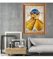Altın Paspartulu Çerçeveli Tablo C406 (Gold)