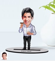 BK Gift Kişiye Özel Baba Karikatürlü Ahşap Biblo Model-1