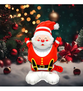 Ayaklı Küçük Oturan Noel Baba Folyo Balon 8484
