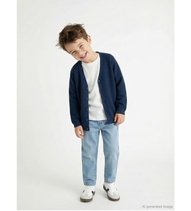 LCW Kids Lacivert V Yaka Erkek Çocuk Triko Hırka