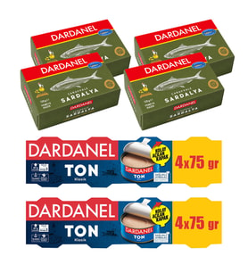 Dardanel Çanakkale Sardalya 125 gr 4 Adet ve Ton 4x75 gr 2 Adet 6 lı Karma Paket
