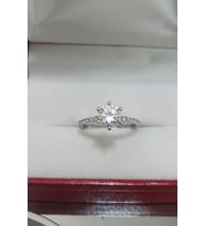 Silverfoni 925 Ayar Gümüş 6 Tırnak Tektaş Yüzük silver (Beyaz Gümüş)