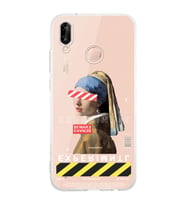 Huawei P20 Lite Uyumlu Baskılı Yumuşak Silikon Şeffaf Telefon Kılıfı