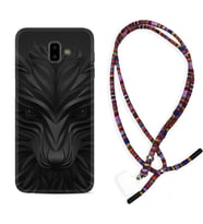 Samsung J6 Plus J7 Prime J7 Pro M20 Kılıf Boyun Asklı Rasta Silikon Black Fox 1325