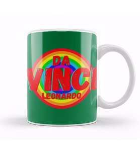 Leonardo Da Vinc Vintage Retro Style Kupa Bardak Porselen