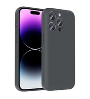 Apple iPhone 14 Pro Uyumlu Kılıf Kamera Korumalı Kartlık Hazneli Zore Vitra Kapak (Gri)