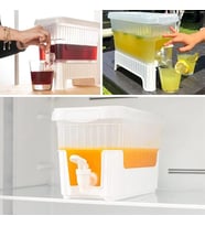 4 Litre Musluklu ve Ayaklı Buzdolabı İçi Su Sebili, Su Sebili, Limonata, Portakal Suyu, Piknik, Balkon, Seyyar Masa Sebili, 4 Litre Sebil (ŞEFFAF BEYAZ)