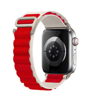 E2M APPLE WATCH 42-44-45-49MM KRD-26 ALPINE ÇİFT RENKLİ KIRMIZI KORDON