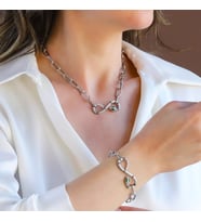 Yılan Sonsuzluk Modeli Zirkon Taşlı Set