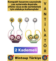#Vantilatör Sessiz Çalışma Kablosuz Taşınabilir Usb Şarjlı 2 Kademeli Şık El Boyun Fanı Vantilatör