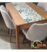 Düşler Ev Tekstili Zeytin Ağacı Desenli Su ve Leke İtici Duck Kumaş Yemek Masası Örtüsü Dikdörtgen Runner
