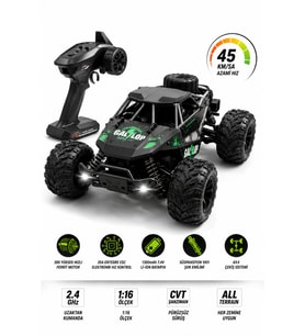 1:16 Şarjlı Uzaktan Kumandalı Off-Road RC Araba 4x4 Yüksek Hızlı 45 km/s Canavar Kamyon
