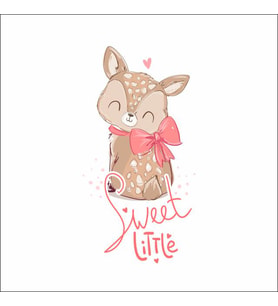 Sweet Little Sevimli Geyik Sticker Duvar Sticker 30x15 CM