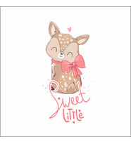 Sweet Little Sevimli Geyik Sticker Duvar Sticker 30x15 CM