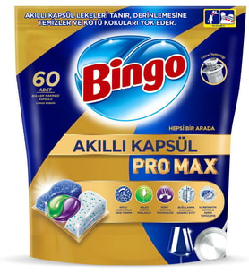 Bingo Akıllı Kapsül Pro Max Bulaşık Makinesi Deterjanı Tableti 60 Adet Limon Kokulu