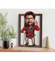 BK Gift Kişiye Özel Erkek Gezgin Karikatürlü 3D Ahşap Tablo-1, Sevgiliye Hediye, Arkadaşa Hediye, Doğum Günü Hediyesi